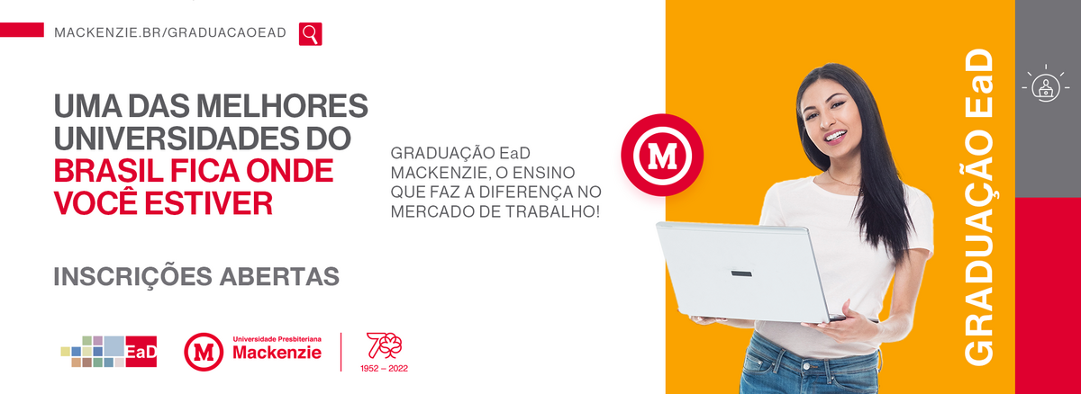 Inscrições abertas para o 1° semestre da Graduação EaD 2023 | Mackenzie
