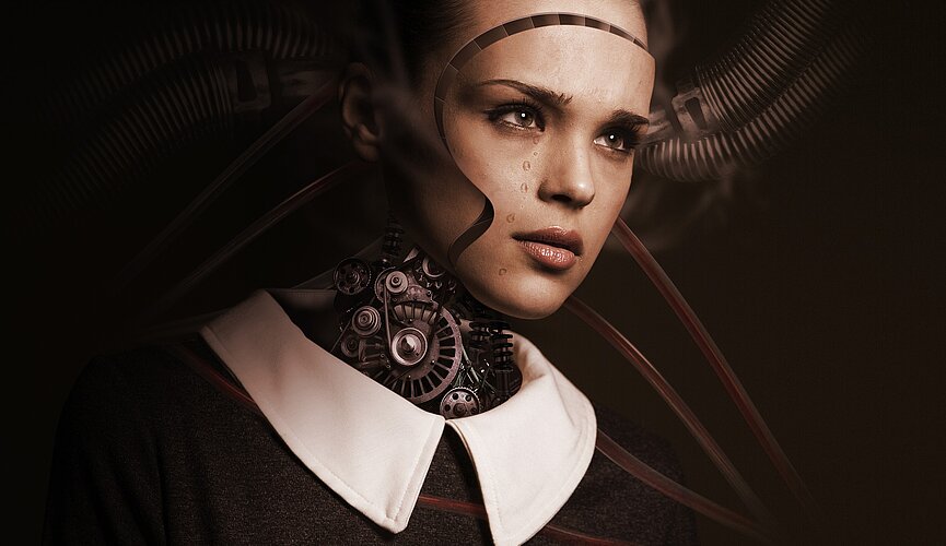 um robô extremamente parecido com um ser humano