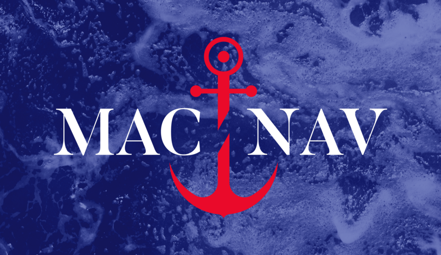ícone do Mac-Nav com fundo azul