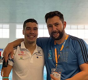 Daniel Dias ao lado de Igor Russi, seu técnico.