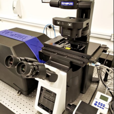 Microscópio invertido confocal de varredura a laser e fluorescência – Olympus (modelo IX83)