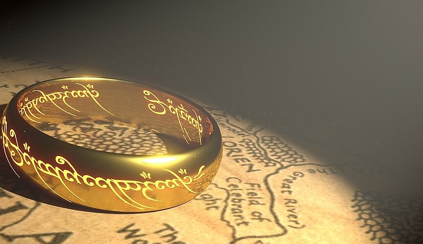 Anel do filme Senhor dos Anéis.