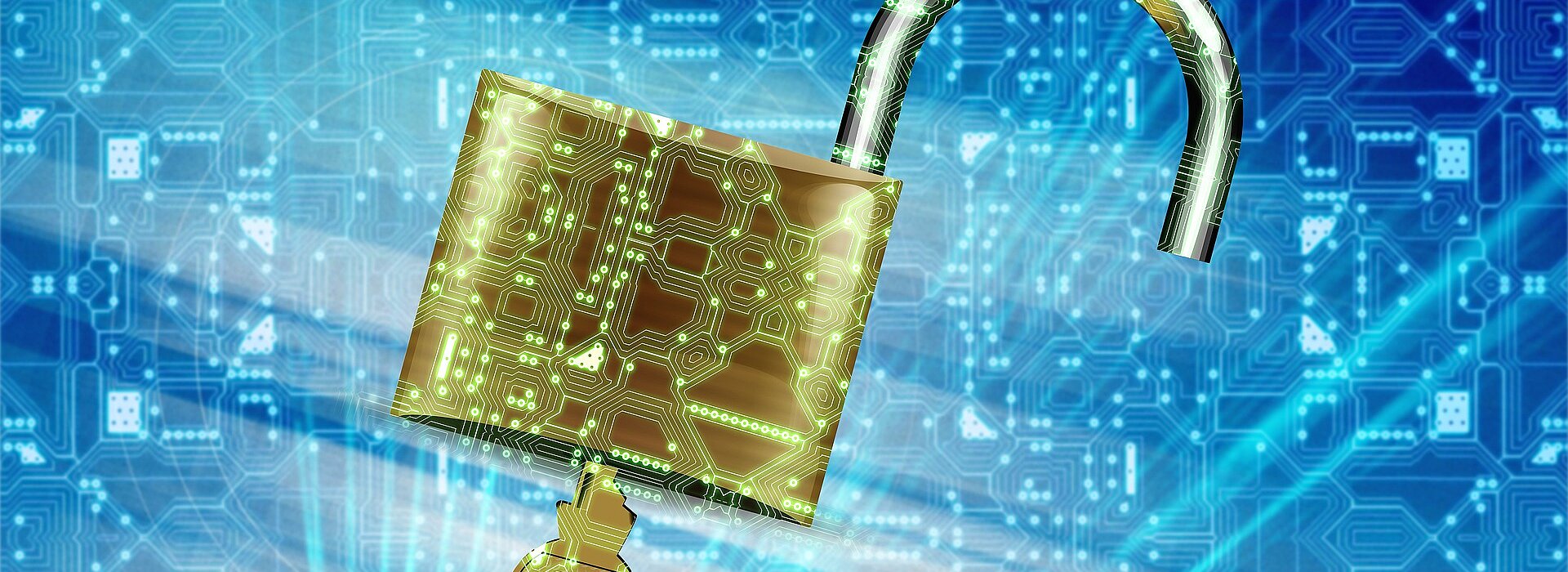 Cadeado rodeado de códigos digitais de criptografia