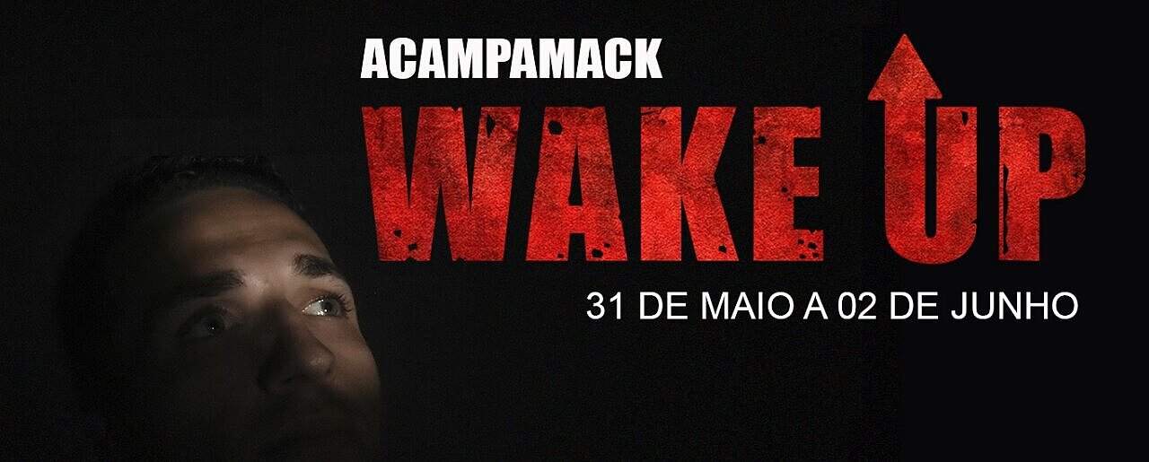 Foto de divulgação do evento: fundo preto com frases sobressaltadas em branco e vermelho e um rosto pouco iluminado à esquerda.