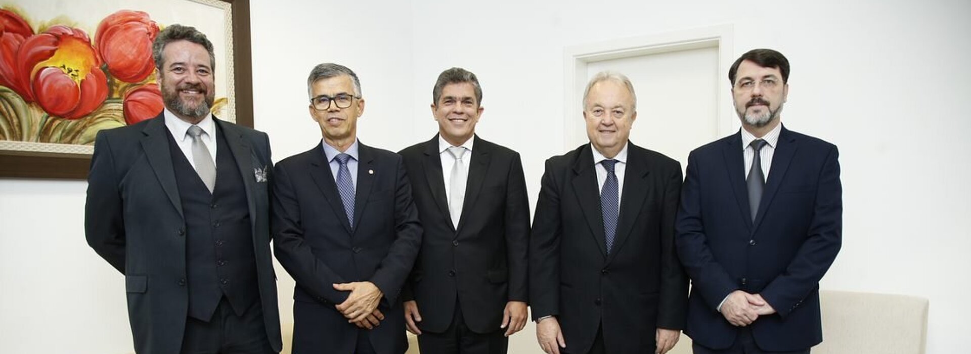 Da esquerda para direita: Davi Charles Gomes, José Inácio Ramos, Marco Tullio de Castro Vasconcelos, José Francisco Hintze Júnior e Mauro Meister.