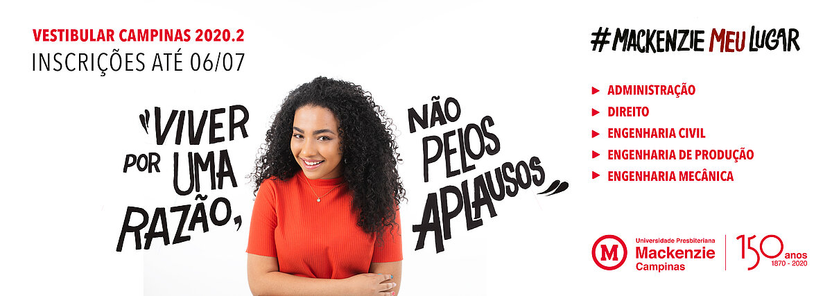 Inscrições abertas para o Vestibular Mackenzie Campinas 2020/2 | Mackenzie