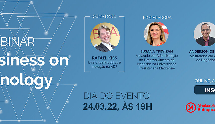 Banner com convidados do evento.