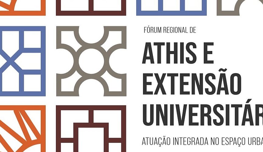 Banner desenhado para divulgação do evento. Fundo branco com figuras coloridas e nome do evento no lado direito.