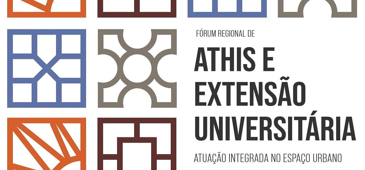 Banner desenhado para divulgação do evento. Fundo branco com figuras coloridas e nome do evento no lado direito.